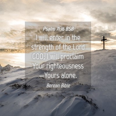 Picture 04 - Psalm 71:16 BSB - I will enter in the strength of the Lord GOD; I - Bible Verse Picture