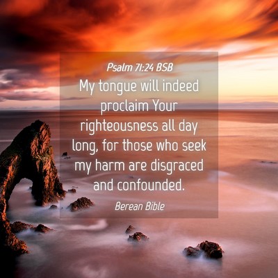 Picture 04 - Psalm 71:24 BSB - My tongue will indeed proclaim Your righteousness - Bible Verse Picture