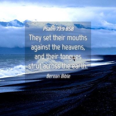 Picture 04 - Psalm 73:9 BSB - They set their mouths against the heavens, and - Bible Verse Picture