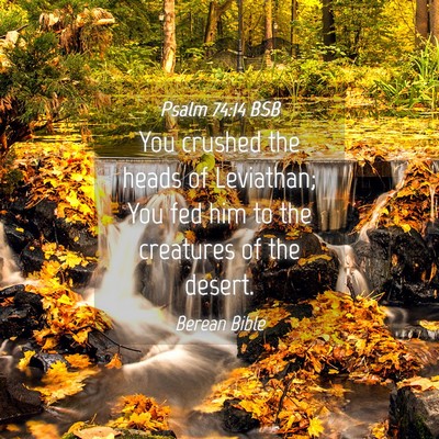 Picture 04 - Psalm 74:14 BSB - You crushed the heads of Leviathan; You fed him - Bible Verse Picture