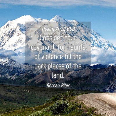 Picture 04 - Psalm 74:20 BSB - Consider Your covenant, for haunts of violence - Bible Verse Picture