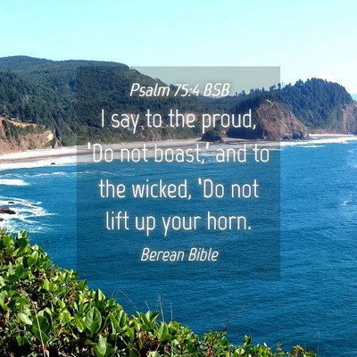 Picture 04 - Psalm 75:4 BSB - I say to the proud, ‘Do not boast,’ and to - Bible Verse Picture