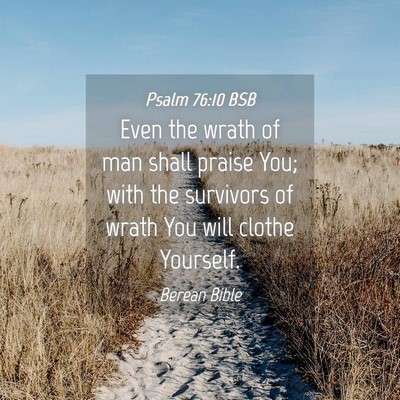 Picture 04 - Psalm 76:10 BSB - Even the wrath of man shall praise You; with the - Bible Verse Picture