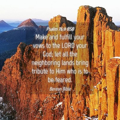 Picture 04 - Psalm 76:11 BSB - Make and fulfill your vows to the LORD your God; - Bible Verse Picture