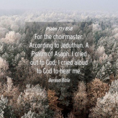 Picture 04 - Psalm 77:1 BSB - For the choirmaster. According to Jeduthun. A - Bible Verse Picture