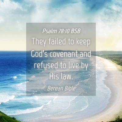 Picture 04 - Psalm 78:10 BSB - They failed to keep God’s covenant and refused - Bible Verse Picture