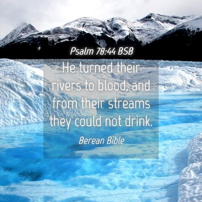 Picture 04 - Psalm 78:44 BSB - He turned their rivers to blood, and from their - Bible Verse Picture