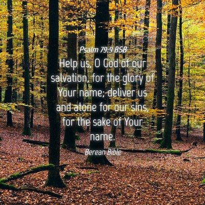 Picture 04 - Psalm 79:9 BSB - Help us, O God of our salvation, for the glory of - Bible Verse Picture
