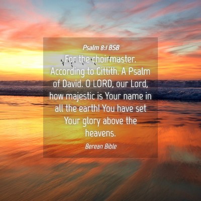 Picture 04 - Psalm 8:1 BSB - For the choirmaster. According to Gittith. A - Bible Verse Picture