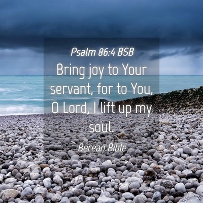 Picture 04 - Psalm 86:4 BSB - Bring joy to Your servant, for to You, O Lord, I - Bible Verse Picture