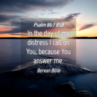 Picture 04 - Psalm 86:7 BSB - In the day of my distress I call on You, because - Bible Verse Picture