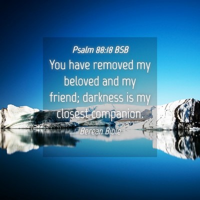 Picture 04 - Psalm 88:18 BSB - You have removed my beloved and my friend; - Bible Verse Picture