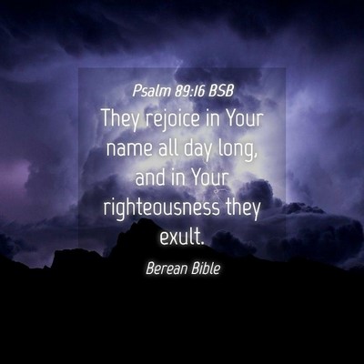 Picture 04 - Psalm 89:16 BSB - They rejoice in Your name all day long, and in - Bible Verse Picture