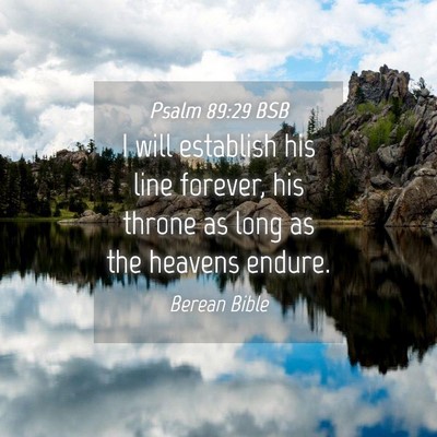 Picture 04 - Psalm 89:29 BSB - I will establish his line forever, his throne as - Bible Verse Picture
