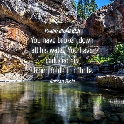 Picture 04 - Psalm 89:40 BSB - You have broken down all his walls; You have - Bible Verse Picture