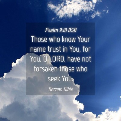 Picture 04 - Psalm 9:10 BSB - Those who know Your name trust in You, for You, O - Bible Verse Picture