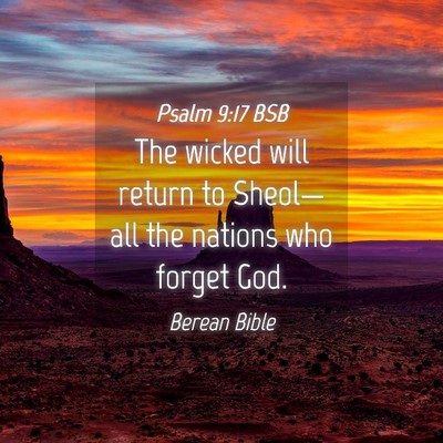 Picture 04 - Psalm 9:17 BSB - The wicked will return to Sheol—all the nations - Bible Verse Picture