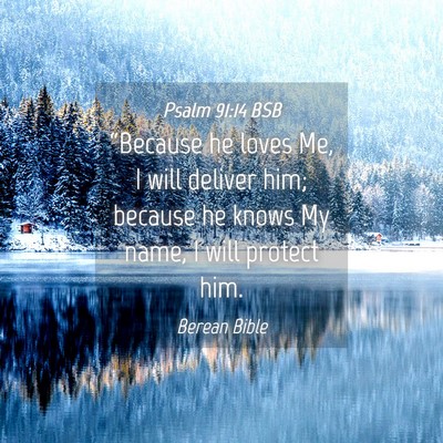 Picture 04 - Psalm 91:14 BSB - “Because he loves Me, I will deliver him; - Bible Verse Picture