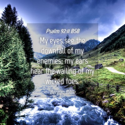 Picture 04 - Psalm 92:11 BSB - My eyes see the downfall of my enemies; my ears - Bible Verse Picture
