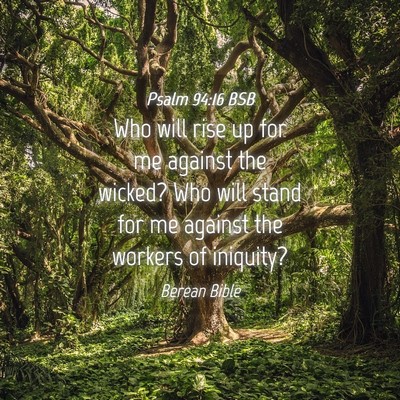 Picture 04 - Psalm 94:16 BSB - Who will rise up for me against the wicked? Who - Bible Verse Picture