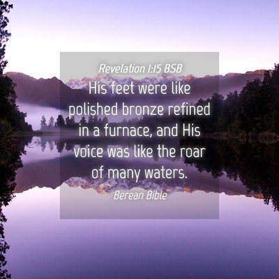 Picture 04 - Revelation 1:15 BSB - His feet were like polished bronze refined in a - Bible Verse Picture