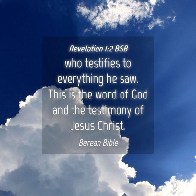 Picture 04 - Revelation 1:2 BSB - who testifies to everything he saw. This is the - Bible Verse Picture
