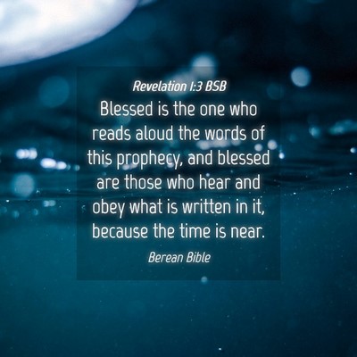 Picture 04 - Revelation 1:3 BSB - Blessed is the one who reads aloud the words of - Bible Verse Picture