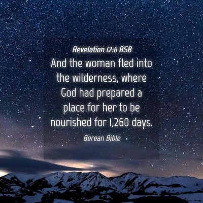 Picture 04 - Revelation 12:6 BSB - And the woman fled into the wilderness, where God - Bible Verse Picture
