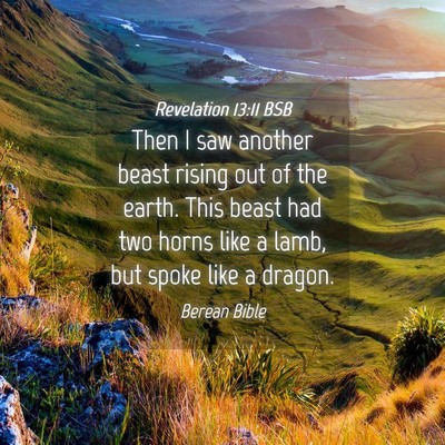 Picture 04 - Revelation 13:11 BSB - Then I saw another beast rising out of the earth. - Bible Verse Picture