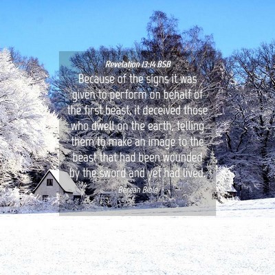 Picture 04 - Revelation 13:14 BSB - Because of the signs it was given to perform on - Bible Verse Picture