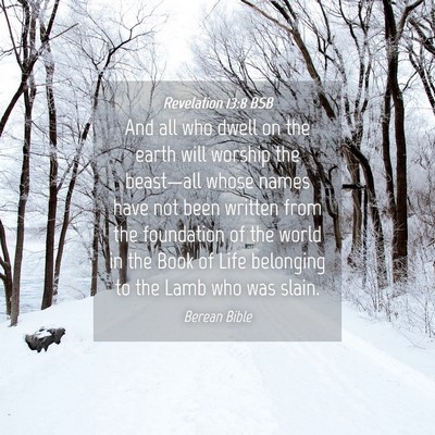 Picture 04 - Revelation 13:8 BSB - And all who dwell on the earth will worship the - Bible Verse Picture