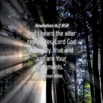 Picture 04 - Revelation 16:7 BSB - And I heard the altar reply: “Yes, Lord God - Bible Verse Picture