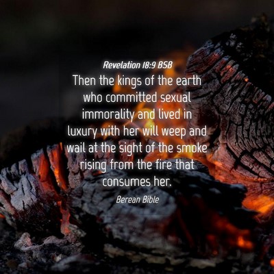 Picture 04 - Revelation 18:9 BSB - Then the kings of the earth who committed sexual - Bible Verse Picture