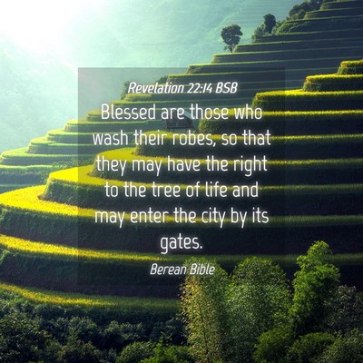 Picture 04 - Revelation 22:14 BSB - Blessed are those who wash their robes, so that - Bible Verse Picture