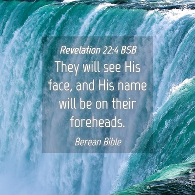 Picture 04 - Revelation 22:4 BSB - They will see His face, and His name will be on - Bible Verse Picture
