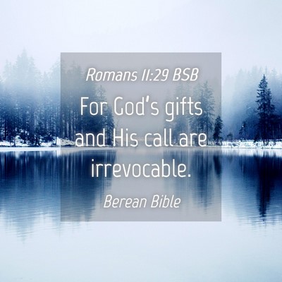 Picture 04 - Romans 11:29 BSB - For God’s gifts and His call are - Bible Verse Picture