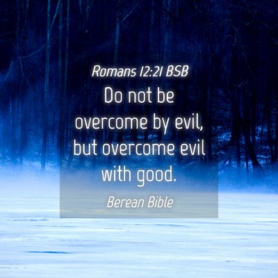 Picture 04 - Romans 12:21 BSB - Do not be overcome by evil, but overcome evil - Bible Verse Picture