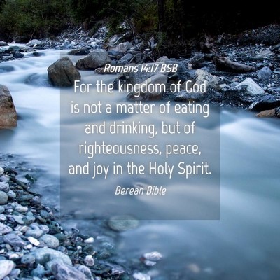 Picture 04 - Romans 14:17 BSB - For the kingdom of God is not a matter of eating - Bible Verse Picture