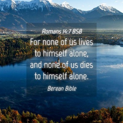 Picture 04 - Romans 14:7 BSB - For none of us lives to himself alone, and none - Bible Verse Picture