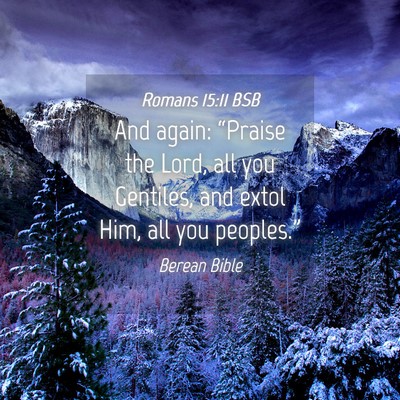 Picture 04 - Romans 15:11 BSB - And again: “Praise the Lord, all you Gentiles, - Bible Verse Picture