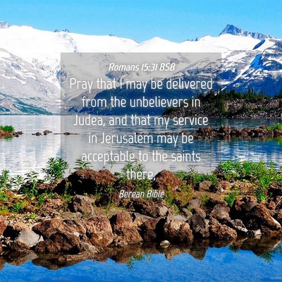 Picture 04 - Romans 15:31 BSB - Pray that I may be delivered from the unbelievers - Bible Verse Picture