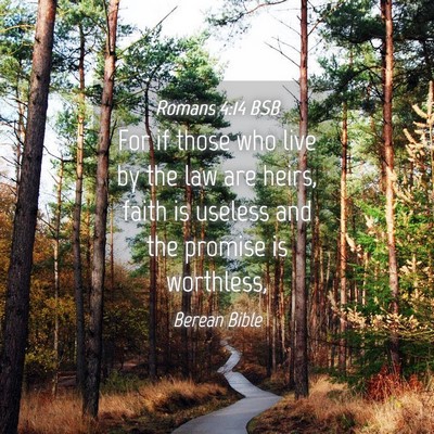 Picture 04 - Romans 4:14 BSB - For if those who live by the law are heirs, faith - Bible Verse Picture