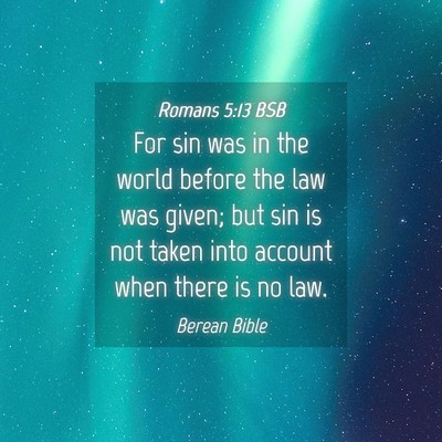 Picture 04 - Romans 5:13 BSB - For sin was in the world before the law was - Bible Verse Picture