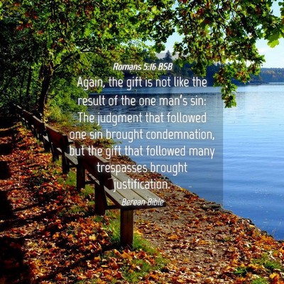 Picture 04 - Romans 5:16 BSB - Again, the gift is not like the result of the one - Bible Verse Picture