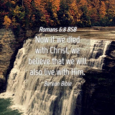 Picture 04 - Romans 6:8 BSB - Now if we died with Christ, we believe that we - Bible Verse Picture