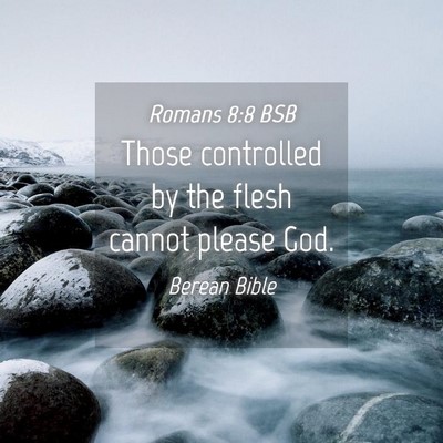 Picture 04 - Romans 8:8 BSB - Those controlled by the flesh cannot please - Bible Verse Picture