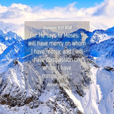 Picture 04 - Romans 9:15 BSB - For He says to Moses: “I will have mercy on - Bible Verse Picture