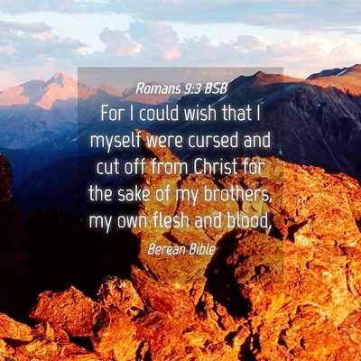 Picture 04 - Romans 9:3 BSB - For I could wish that I myself were cursed and - Bible Verse Picture