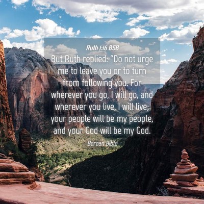 Picture 04 - Ruth 1:16 BSB - But Ruth replied: “Do not urge me to leave you - Bible Verse Picture