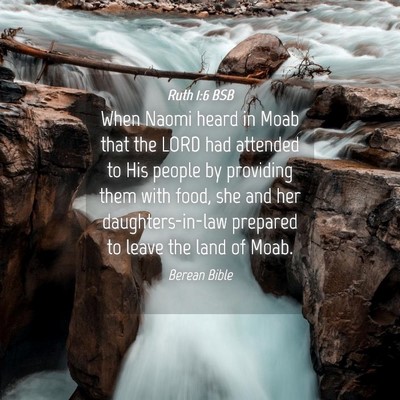 Picture 04 - Ruth 1:6 BSB - When Naomi heard in Moab that the LORD had - Bible Verse Picture